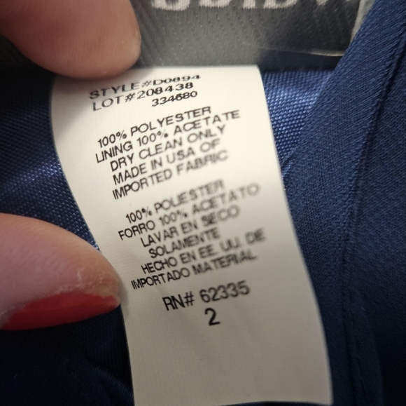 DAVIDS BRIDAL Charmeuse Chiffon Illusion Halter Dress in Blue. Size 2 NWT - Picture 15 of 15